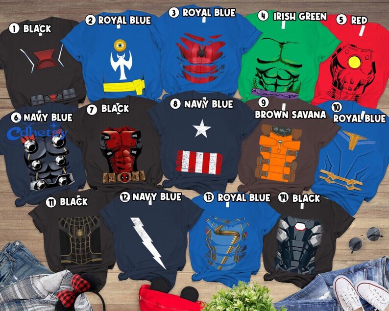 Camiseta de disfraz de Avengers Endgame para Halloween, camiseta para fiesta de cosplay de superhéroes 2026, camiseta de disfraz de Spiderman, Iron Man y Capitán América imagen 2