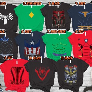 Camiseta de Halloween con disfraz de Avengers Endgame, camiseta de Spiderman, Iron Man y Capitán América, camiseta para fiesta de cosplay de superhéroes 2026 imagen 2