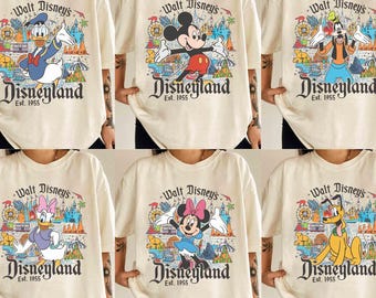 Retro Walt Disneyworld Disneyland All Characters Shirt, Disneyland Shirt, Personalized DisneylandTee, Disneyland Family Trip Shirt