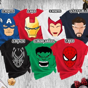 Avengers Costume Family Shirt, Avengers Team Shirt, Spider Man Iron Man Captain America Costume, Superhero Costume, Family Halloween Costume image 2