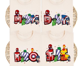 MCU Family Shirt, Avengers Mom Dad Tee, Spiderman Birthday T-Shirt, Captain America Gift, Hulk Iron Man Boy Sweatshirt