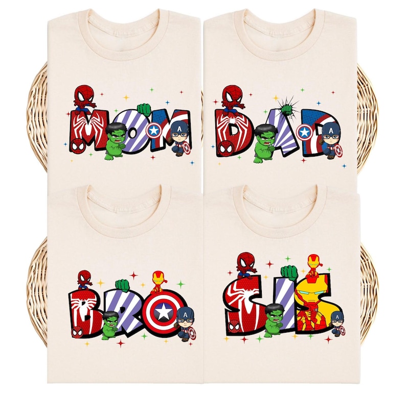 MCU Family Shirt, Avengers Mom Dad Tee, Spiderman Birthday T-Shirt, Captain America Gift, Hulk Iron Man Boy Sweatshirt image 1