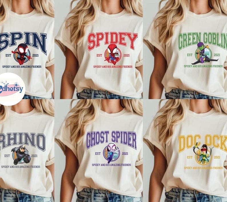 Avengers Spidey And His Amazing Friends Family Matchin Shirts, Ghost Spider Shirt, Spiderman Shirt, Avengers Superhero Shirt image 2