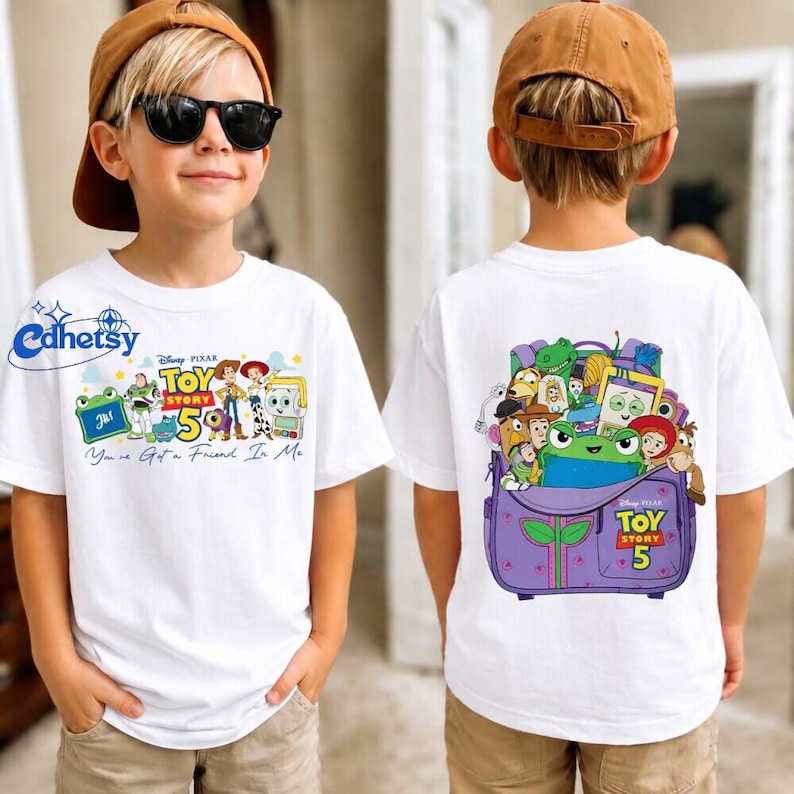 Disneyland 2-Sided Toy Story Movie 5 Shirt, You've Got A Friend In Me, Woody Etch Lenny Mr Spell Tee, Disneyland Family Vacation 2026 Tee image 1