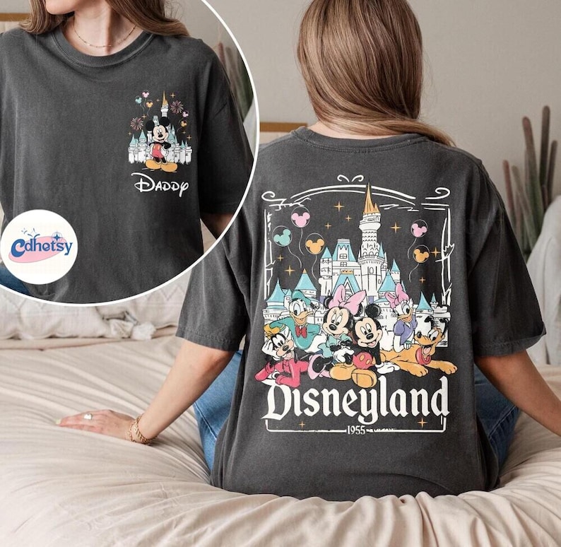Customize Name Disneyland Mickey And Friends 2026 Shirt, Retro Disneyland Family Matching Trip Tee, Disneyland Family Vacation Shirts image 1