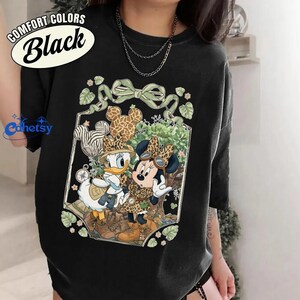 Retro Comfort Colors Minnie Daisy Animal Kingdom Shirt, Coquette Tree of Life Leopard Balloon Shirt,Disneyworld Family Matching Vacation Tee image 2