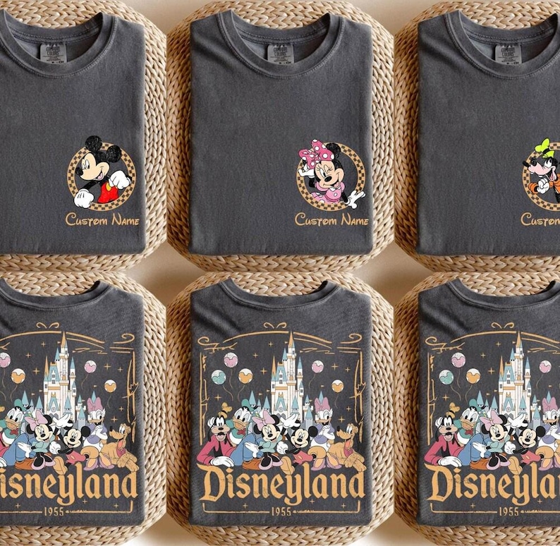 Custom Name Disneyland Mickey And Friends Shirt, All Characters Disneyland Family 2026 Shirt, Disneyland Trip Tee, Disneyland Est 1955 Shirt image 1