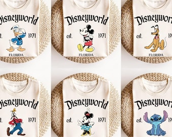 Retro Disneyworld Est 1971 Shirt, Disneyland All Characters Shirt, Mickey And Friends Shirt, Disneyland Matching Tee, Disneyland Family Tee