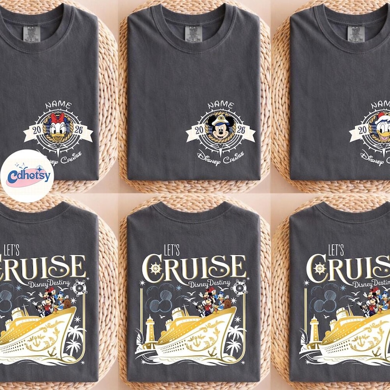 Custom DisneyCruise 2026 T-Shirt, Disneyland Family Cruise Matching Shirt, Personalized Cruising Tee, DisneyWish Destiny Cruise Line Shirt image 1
