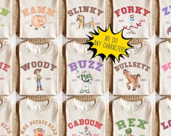 Retro Toy Story Comfort Colors Shirt, Matching Family Disneyland Shirts, Disneyland Group Shirts, Toy Story Shirts, Woody Buzz Jessie Alien
