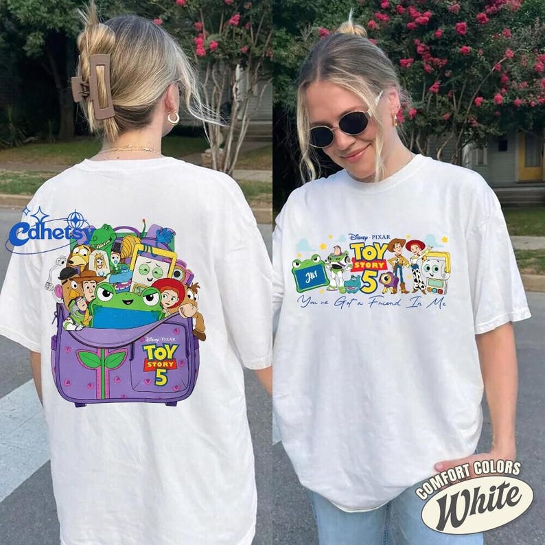 Disneyland 2-Sided Toy Story Movie 5 Shirt, You've Got A Friend In Me, Woody Etch Lenny Mr Spell Tee, Disneyland Family Vacation 2026 Tee image 3