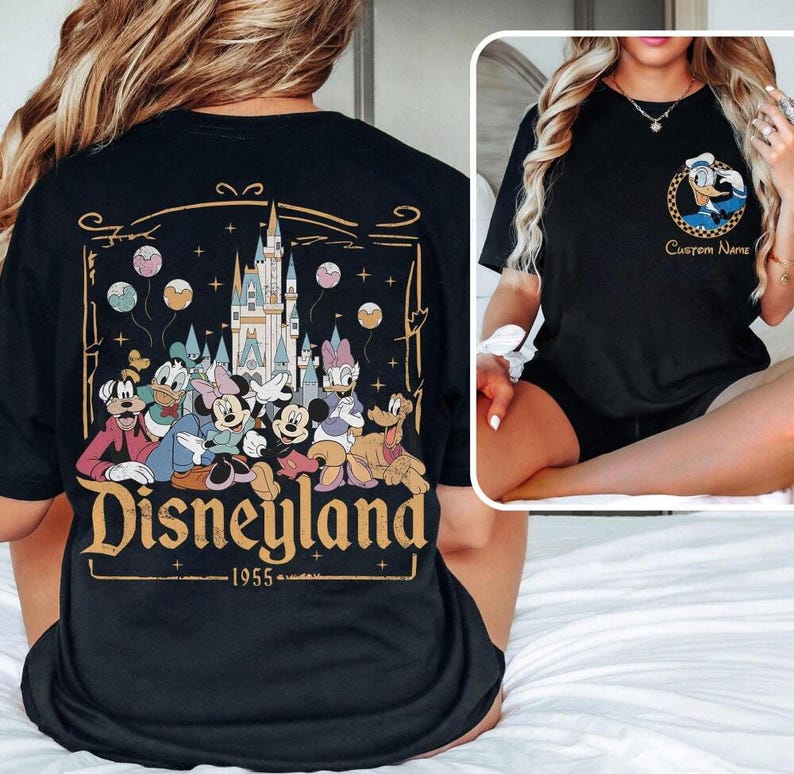 Custom Name Disneyland Mickey And Friends Shirt, All Characters Disneyland Family 2026 Shirt, Disneyland Trip Tee, Disneyland Est 1955 Shirt image 2