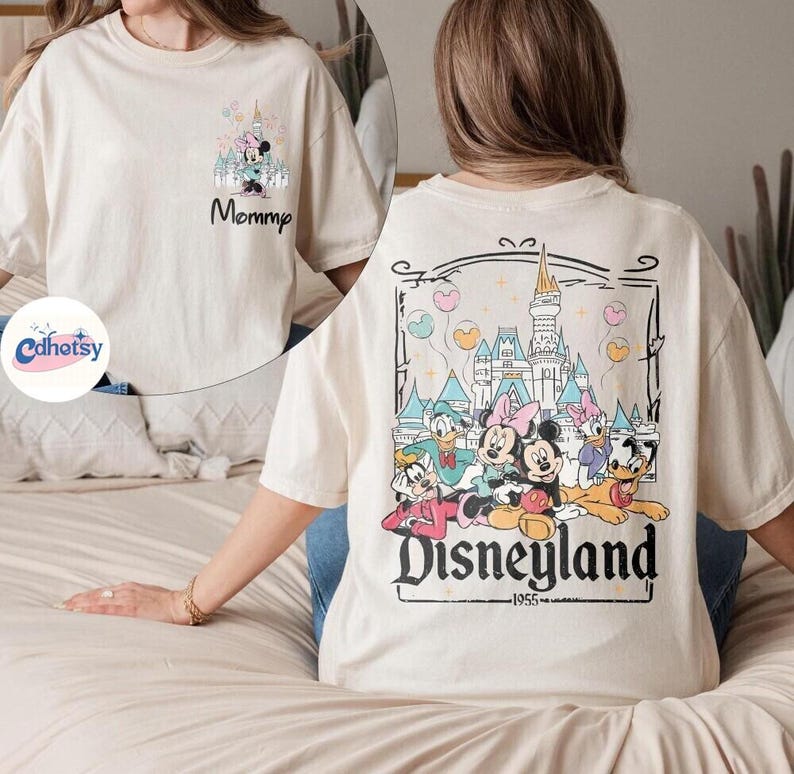 Customize Name Disneyland Mickey And Friends 2026 Shirt, Retro Disneyland Family Matching Trip Tee, Disneyland Family Vacation Shirts image 2