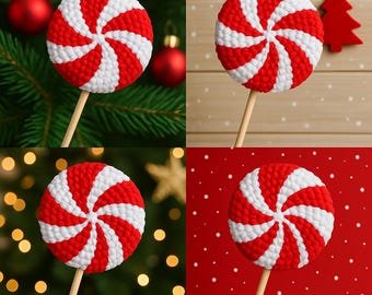 PDF Pattern for : Crochet Candy Peppermint * Christmas Candy Swirly ...