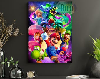 Póster de arte mural de Super Cartoon Galaxy, imagen PNG imprimible, archivo digital de descarga instantánea.