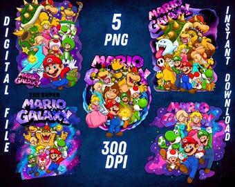 Paquete Super Galaxy PNG Película Super Bros Clipart Imprimible Imagen Transparente Archivo Digital Instantáneo