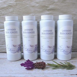 Lavender Scented Body Powder: Cornstarch & Kaolin Clay (4 oz)