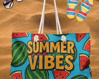 Summer Vibes Weekender Bag | Watermelon Pattern Tote