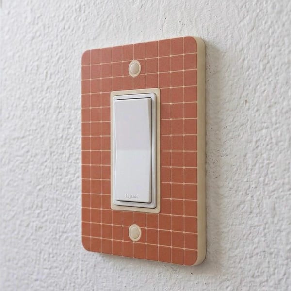 3D Printed Modern Windowpane Light Switch Cover, Mid Century Home Decor, Geometric Contrast Wall Plate