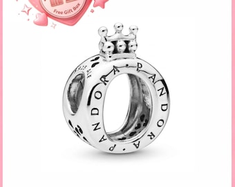 O Crown Charm,925 Sterling Silver Charm,Fits European Bracelets and Necklaces