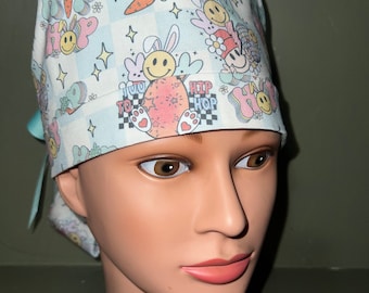 Easter ponytail scrub cap