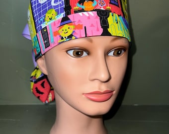 Halloween Ponytail scrub cap