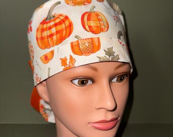 Fall ponytail scrub cap