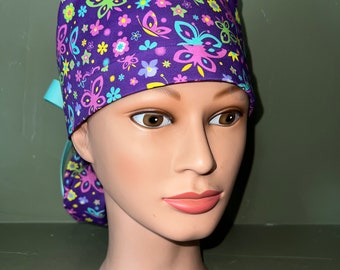 Ponytail scrub cap