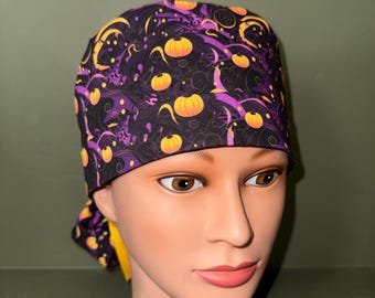 Halloween ponytail scrub cap