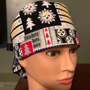 Ponytail scrub cap Steelers