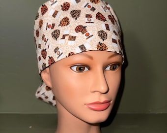 Fall ponytail scrub cap