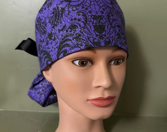 Halloween Ponytail scrub cap