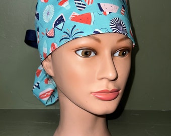 Ponytail scrub cap