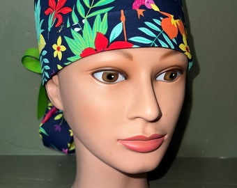 Ponytail scrub cap