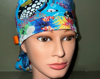 Ponytail scrub cap