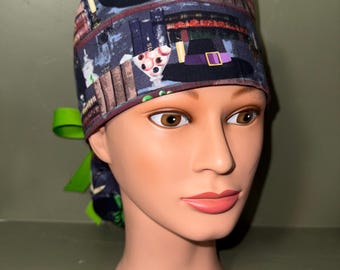 Halloween Ponytail scrub cap