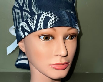 Ponytail scrub cap Yankees