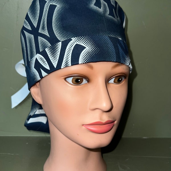 Ponytail scrub cap Yankees