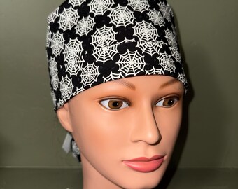 Glow in the dark Halloween  ponytail scrub cap