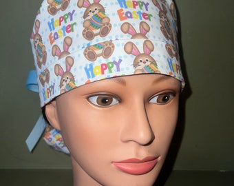 Easter ponytail scrub cap