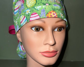 Easter ponytail scrub cap