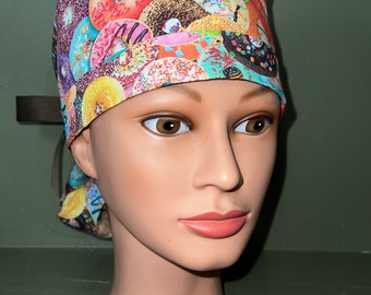 Ponytail scrub cap