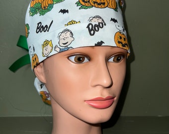 Halloween ponytail scrub cap