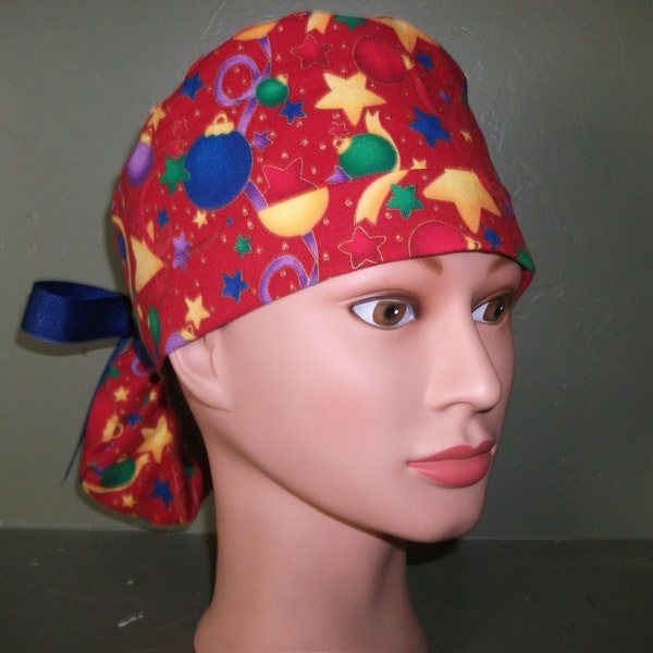 Christmas Ponytail scrub  cap