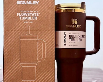 Stanley Quencher H2.0 FlowState Tumbler 40oz – Brown | Insulated Stainless Steel Cup with Handle & Straw