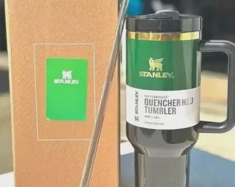Stanley Quencher H2.0 Tumbler 40oz – Green | Insulated Stainless Steel Cup with Handle & Straw
