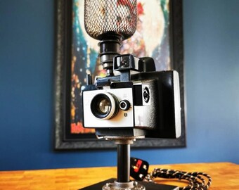 Vintage Polaroid Camera Lamp