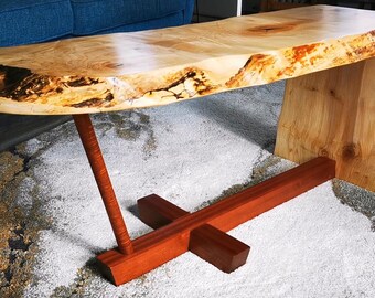Handmade Irish Coffee Table made from Sycamore and Mahogany inspired by George Nakashima