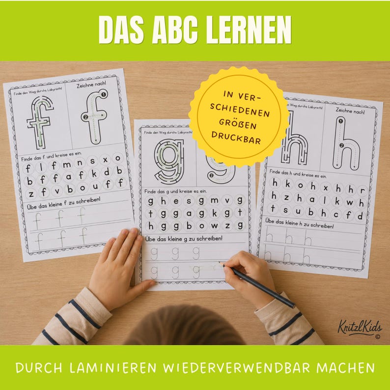 Lowercase Letter Tracing Cards First Writing ABC Alphabet German ...