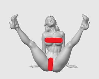 Nude Female Figure Study – Poise Series 3 | Elevated Open Pose | High Detail STL